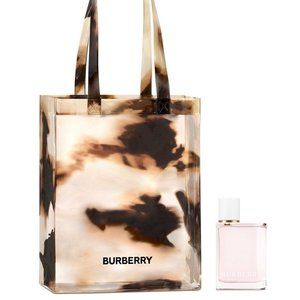 Authentic BURBERRY clear tote & mini perfume set